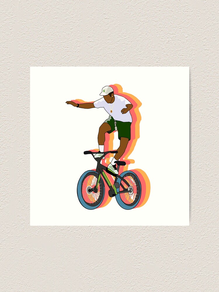 Tyler the Creator Riding a Bike Incorrectly Without Background Drawing Art  Board Print for Sale by 420igor