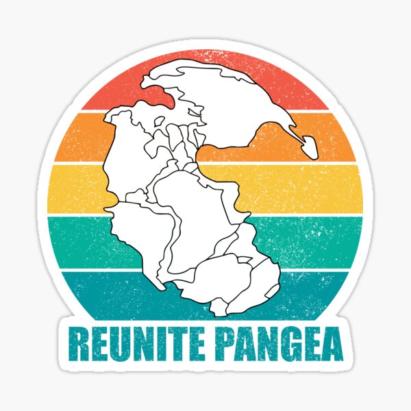 Reunite Pangea Vintage Retro Sunset Distressed Sticker