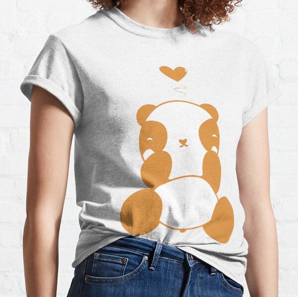 Cute Orange Panda With Heart Classic T-Shirt
