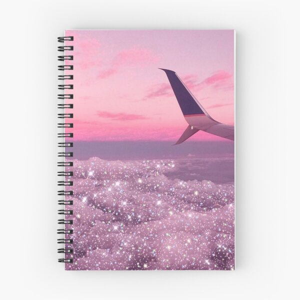 Item preview, Aesthetic sparkly clouds pastel pink sky airplane view designed and sold by samararibas.