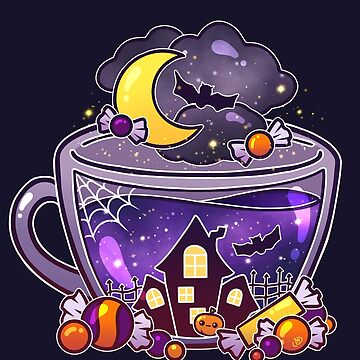 Artwork thumbnail, Haunted Halloween Tea by heysoleilart