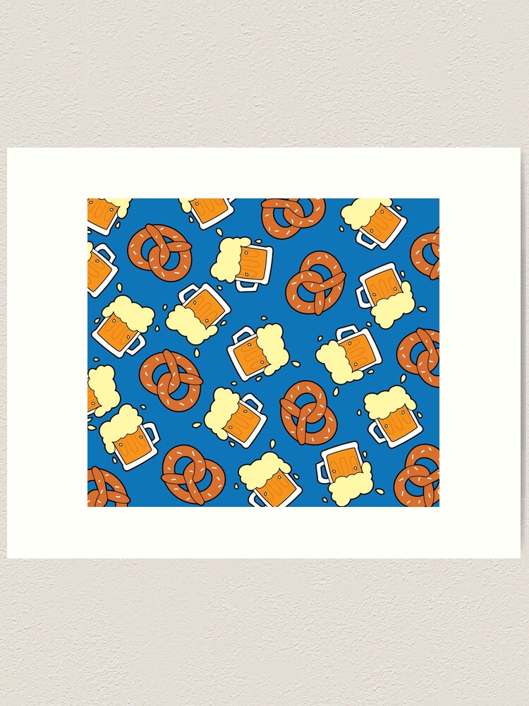 Beer and Pretzel pattern Art Print for Sale by Cathal O'Toole