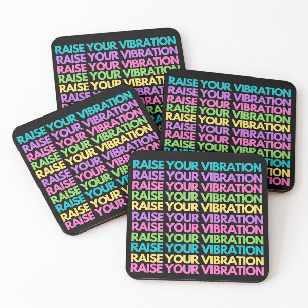 Item preview, Raise Your Vibration, Black Background, Colorful Inspiring Mantra Design designed and sold by Lizzie May.