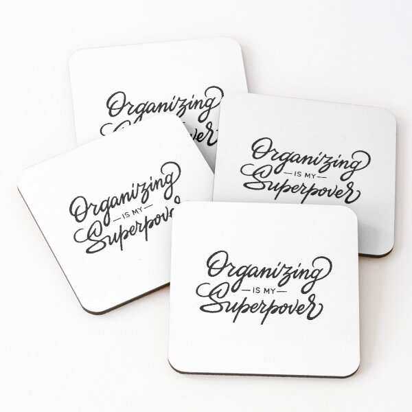Organizing Is My Superpower Coasters (Set of 4)