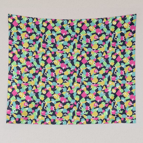 Item preview, 80s / 90s retro arcade background — Navy Background designed and sold by rainbow-smash.