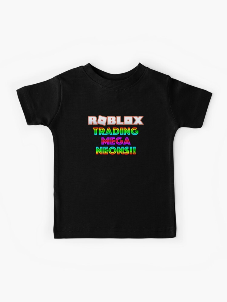 Roblox Trading Mega Neons Adopt Me Red Kids T Shirt By T Shirt Designs Redbubble - red and black jacket t shirt roblox