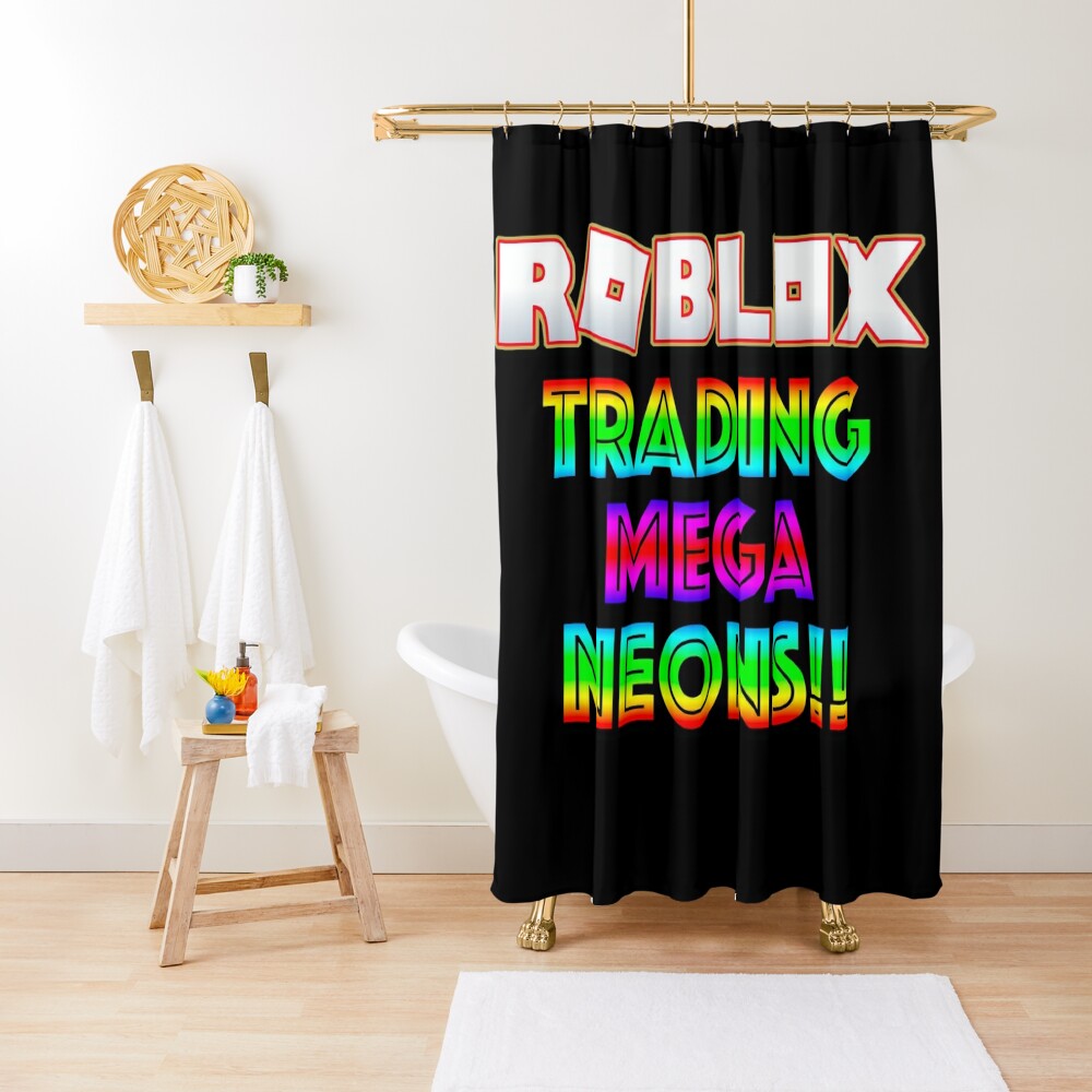 Roblox Trading Mega Neons Adopt Me Red Shower Curtain By T Shirt Designs Redbubble - woof not for 90 robux roblox