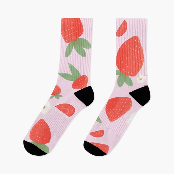 Item preview, Summer strawberries in pink designed and sold by CoffeePandaArt.