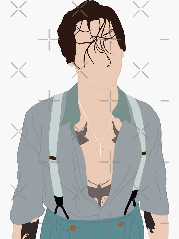 "Harry Styles Lights Up Outfit Art" Sticker by ReganM348 Redbubble