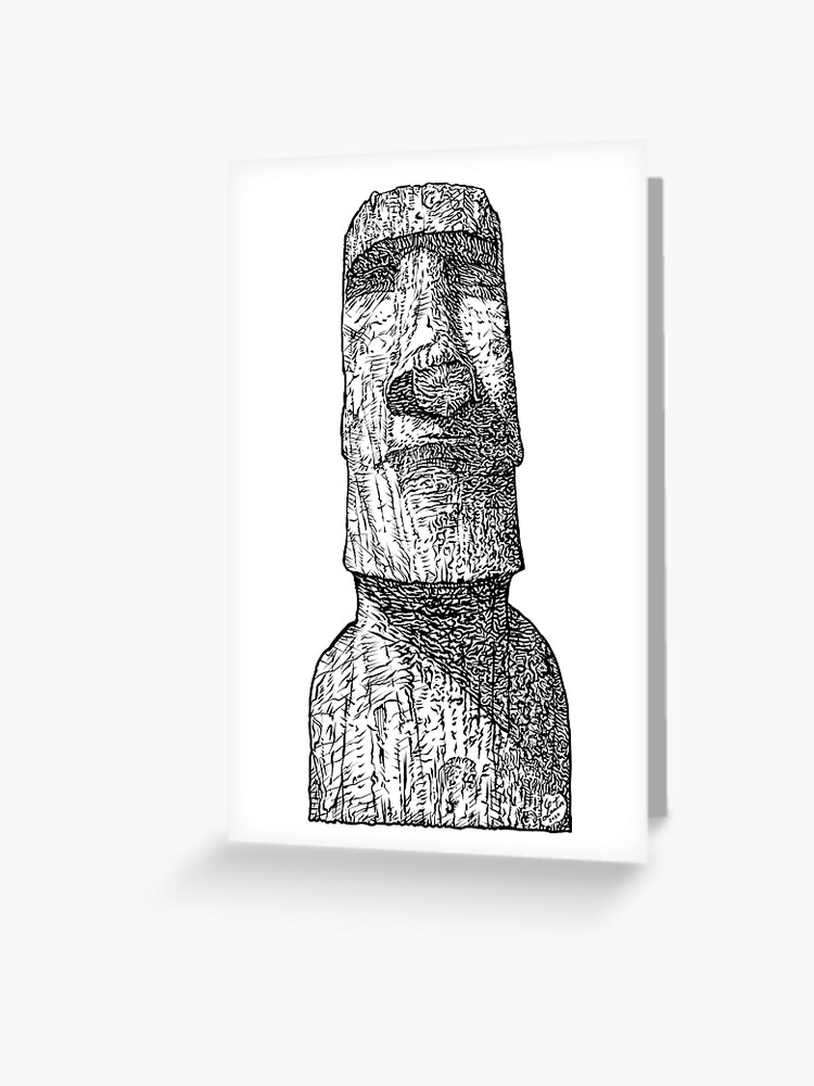 Moai Emoji Greeting Cards for Sale