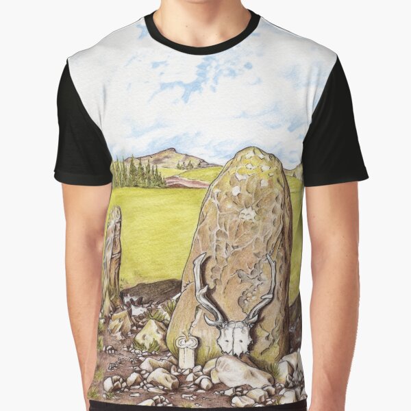 Antlered Crown and Standing Stone Graphic T-Shirt