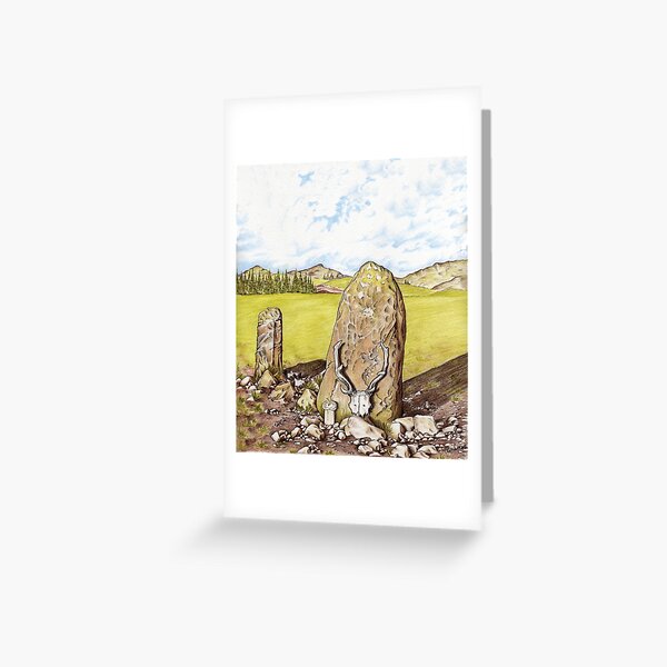 Antlered Crown and Standing Stone Greeting Card