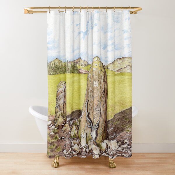 Antlered Crown and Standing Stone Shower Curtain