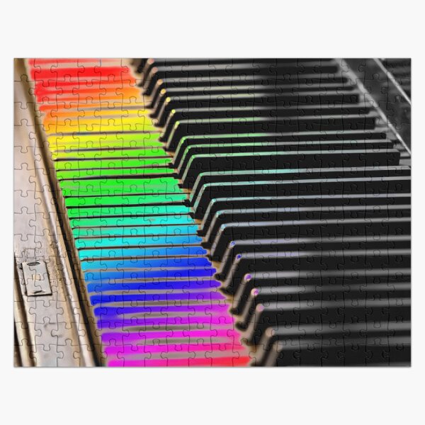 Rainbow Piano Keys Jigsaw Puzzle