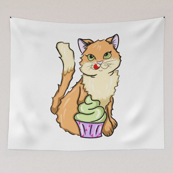 Item preview, Cat and cupcake designed and sold by lovingkakeart.
