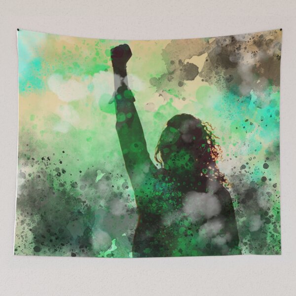 Item preview, Abstract Silhouette of Woman Holding Fist Up.Green and Black  designed and sold by Joe-s.