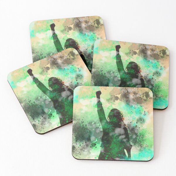 Item preview, Abstract Silhouette of Woman Holding Fist Up.Green and Black  designed and sold by Joe-s.
