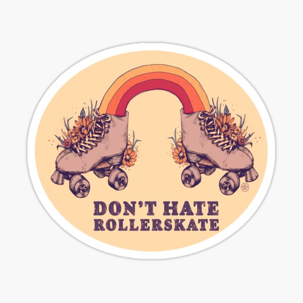 Item preview, Don't Hate Rollerskate - Retro 70s Illustration - Color Variation 3 designed and sold by chrystakay.
