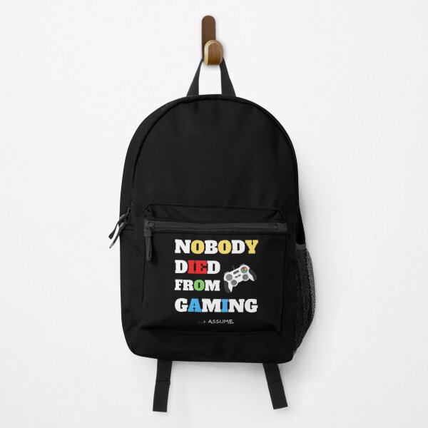 Item preview, NOBODY DIED FROM GAMING, gamer, geek, text, futuristic, game pad designed and sold by NiceSign.