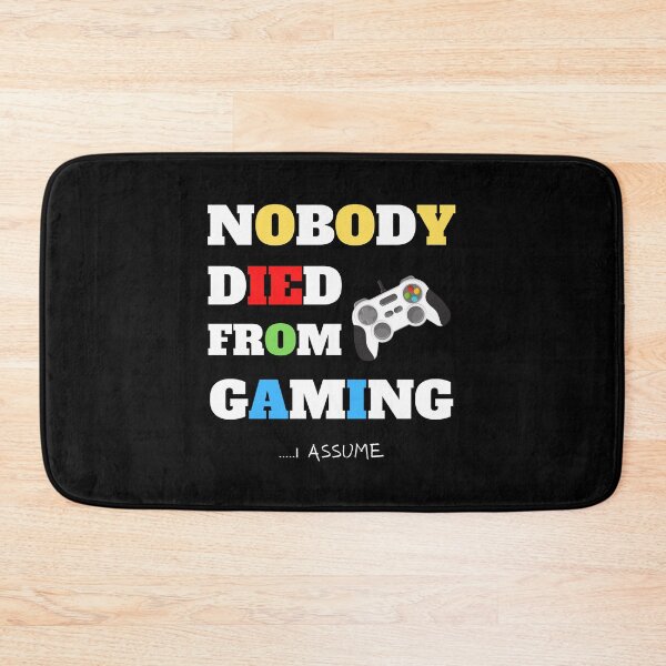 Item preview, NOBODY DIED FROM GAMING, gamer, geek, text, futuristic, game pad designed and sold by NiceSign.