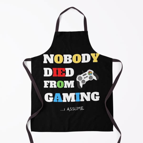 Item preview, NOBODY DIED FROM GAMING, gamer, geek, text, futuristic, game pad designed and sold by NiceSign.