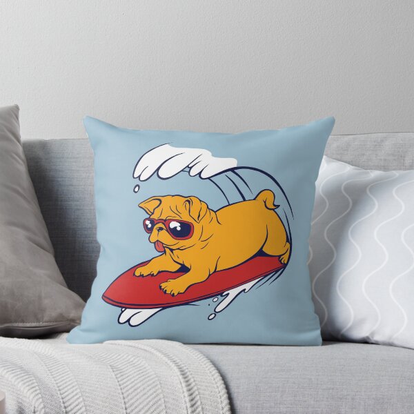 Item preview, Cute Pug Surfing the Waves designed and sold by cutenfunny.