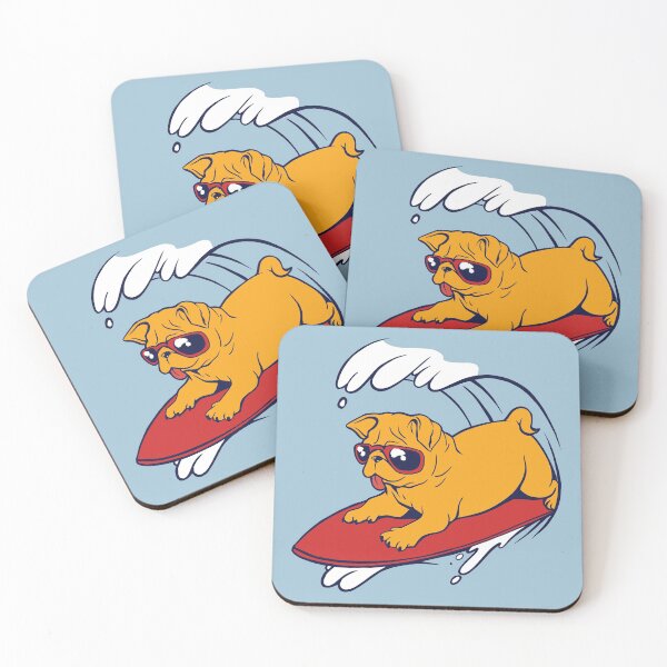 Item preview, Cute Pug Surfing the Waves designed and sold by cutenfunny.