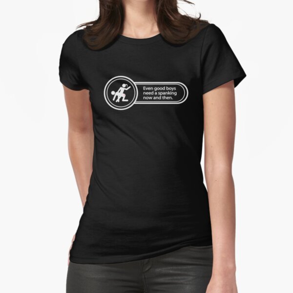 [F/m] Good boys need spanking, too! Fitted T-Shirt