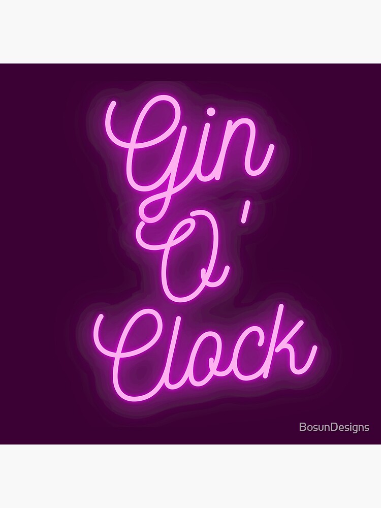 Thumbnail 4 of 4, Clock, Gin O'Clock designed and sold by BosunDesigns.