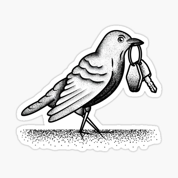 Bon Iver Re: Stacks Black Crow Sticker