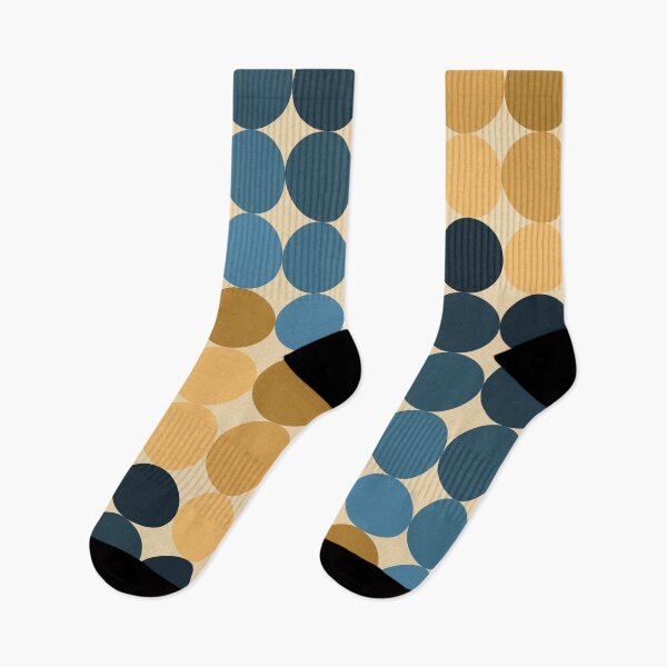Item preview, Cirque Pattern in Ochres and Blues. Minimalist Retro Mid Century Modern Dot Design designed and sold by kierkegaard.