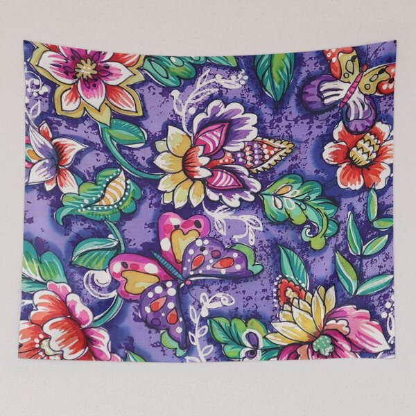 Item preview, Butterfly Floral on Purple Ground designed and sold by Leslie Rogers Todder.