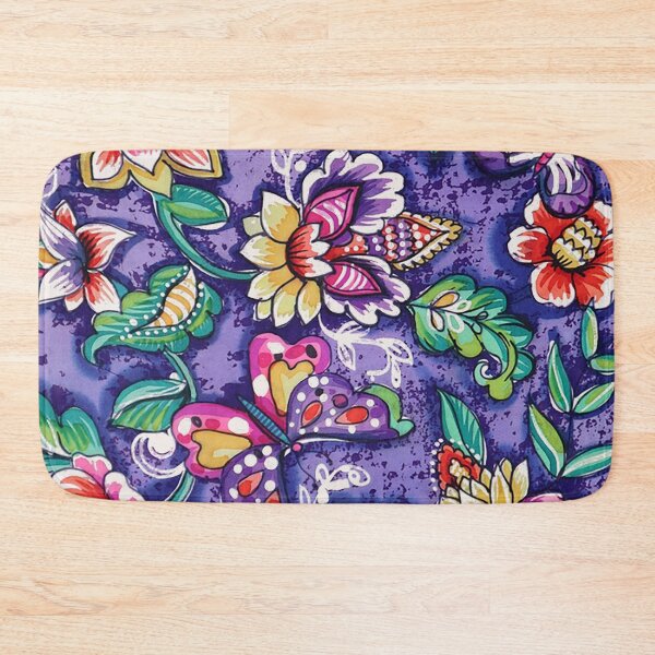 Item preview, Butterfly Floral on Purple Ground designed and sold by Leslie Rogers Todder.