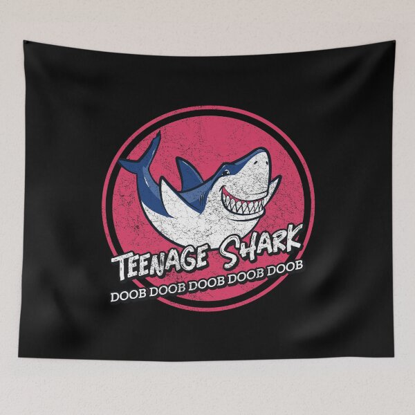 Item preview, Teenage Shark Cartoon Character Distressed Design designed and sold by Coder-T.