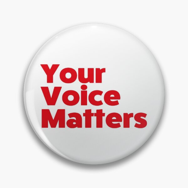 Item preview, Your Voice Matters Sticker (Red/White) designed and sold by mecprints.