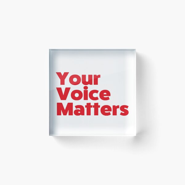 Item preview, Your Voice Matters Sticker (Red/White) designed and sold by mecprints.