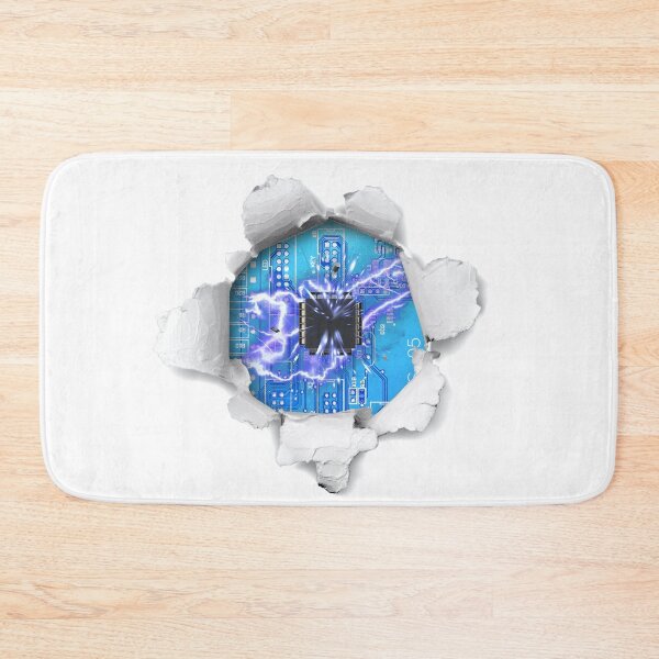 Item preview, Printed Circuit Board Blue in a Hole - Broken Microprocessor Robot Android Electronic designed and sold by Jolly-Yosei.