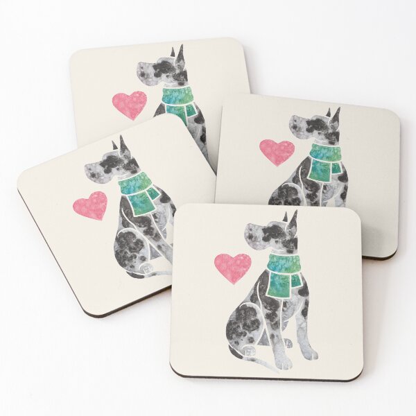Item preview, Watercolour Great Dane (harlequin) designed and sold by animalartbyjess.