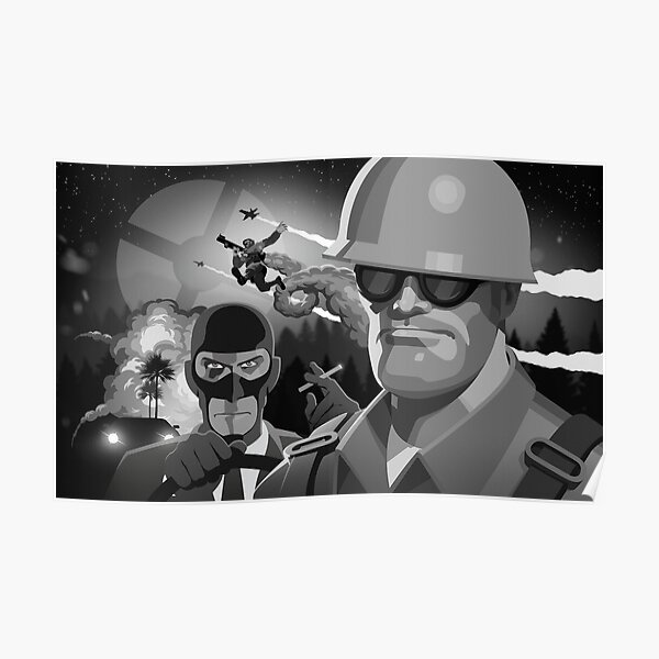 Tf2 Soldier Posters Redbubble - team fortress 2 engineer blu roblox