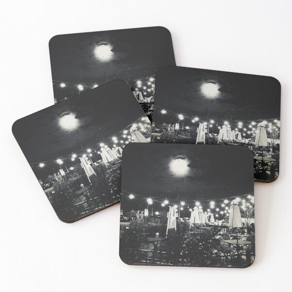 Item preview, Black and white photo of outdoor party area designed and sold by ravens-are-cool.