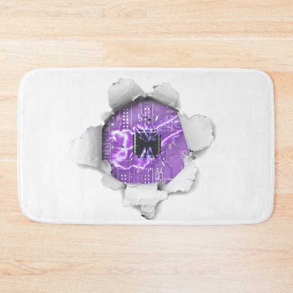Item preview, Printed Circuit Board purple in a Hole - Broken Microprocessor Robot Humanoid Electronic designed and sold by Jolly-Yosei.