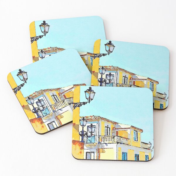 Item preview, Pizzo Calabro: yellow building with lamppost designed and sold by Giuseppe Cocco.