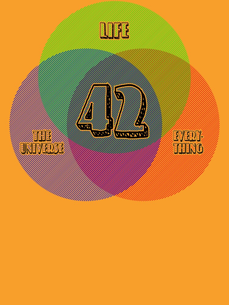 NEW Venn Diagram: Life, the Universe & Everything (for light shirts) by BoomShirts