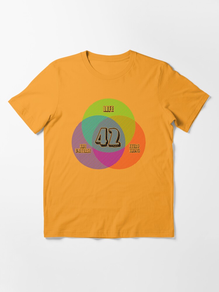 Alternate view of NEW Venn Diagram: Life, the Universe & Everything (for light shirts) Essential T-Shirt