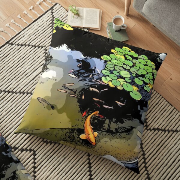 Le poisson rouge confiant Coussin de sol