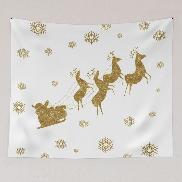 Item preview, Santa, sledge, reindeer and snowflakes-white designed and sold by oxoxoxo.
