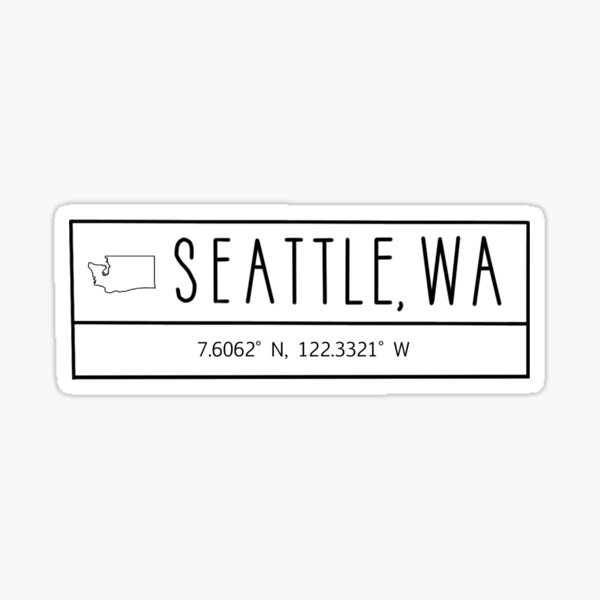 Item preview, Seattle Washington Coordinates designed and sold by Emily Designs.
