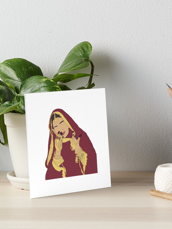 Madhuri Dixit Cartoon (Devdas) Art Board Print