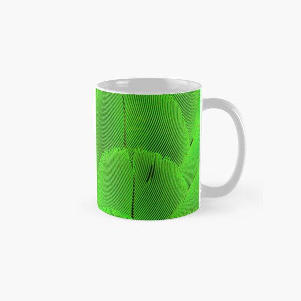Neon psycodelic feathers bright yellow green Classic Mug
