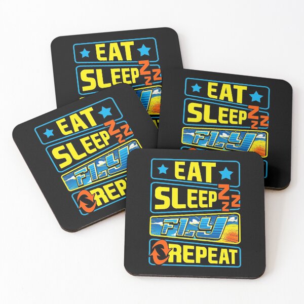Item preview, Cute Eat Sleep Fly Repeat Airplane Pilot Aviation designed and sold by perfectpresents.